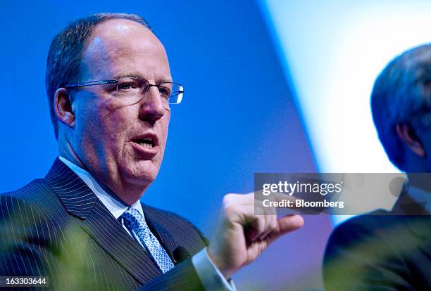 John Bear, president and chief executive officer of MISO, speaks at the 2013 IHS CERAWeek conference in Houston, Texas, U.S., on Thursday, March 7,...