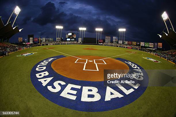 General view of the field before the game between Venezuela and the Dominican Republic during the first round of the World Baseball Classic at Hiram...