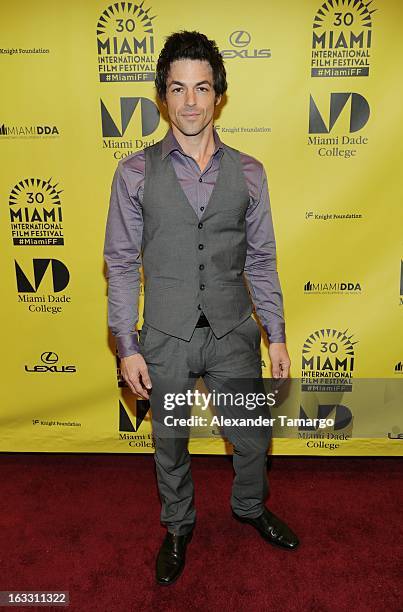 David Lago attends "Eenie Meenie Miney Moe" Premiere during the 2013 Miami International Film Festival at Gusman Center for the Performing Arts on...