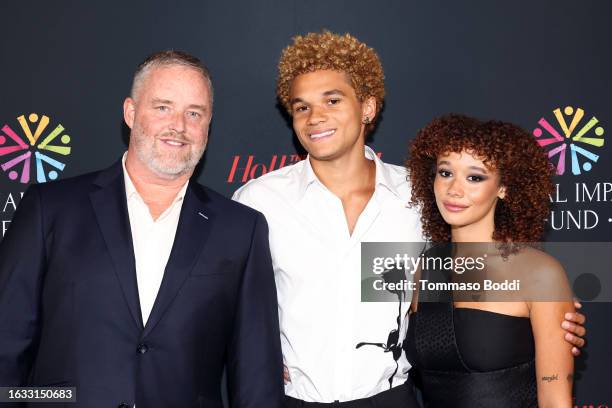 Craig Cichy, Armani Jackson and Talia Jackson attend the Social Impact Fund 10 Year Celebration at Citizen News Hollywood on August 22, 2023 in Los...