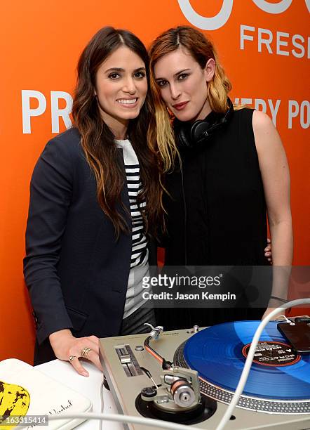Actress Nikki Reed and Rumer Willis attend Joe Fresh at jcp launch event on March 7, 2013 in Beverly Hills, California.