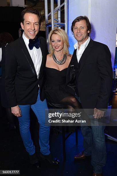 Derek Warburton, Katherine LaNasa and Grant Show attend the The Doe Fund's Second Annual Sweet: New York at the Classic Car Club on March 7, 2013 in...