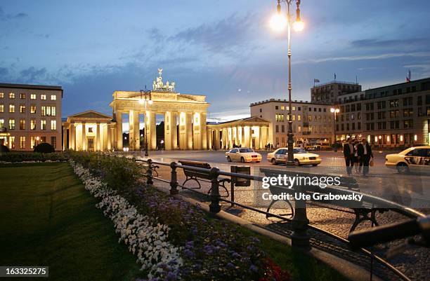 The Pariser Platz with the Brandenburg Gate, July 19, 2005 in Berlin, Germany.