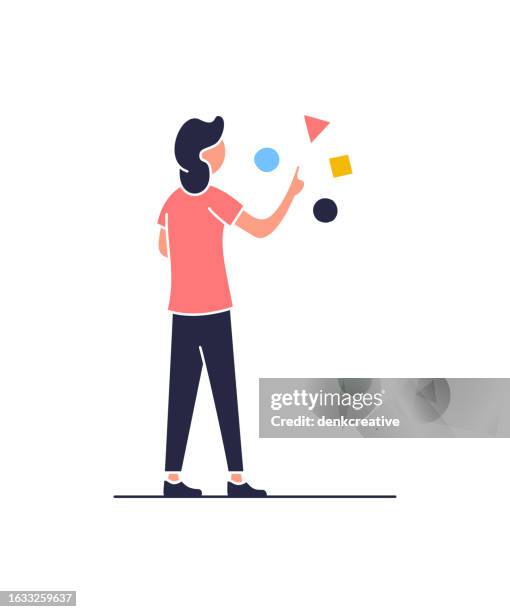 business analyst flat character design with occupation - catwalk stock illustrations