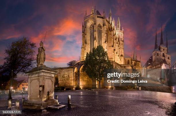 erfurt catedral y domplatz, germany - turíngia - fotografias e filmes do acervo