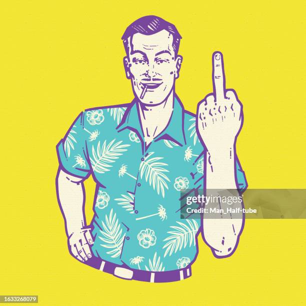 man gives middle finger - middle finger funny 幅插畫檔、美工圖案、卡通及圖標