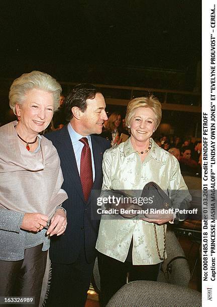 Princess Masha Magaloff, Lindsay Owen Jones, Evelyne Prouvost at The L'Oreal Et Des Bourses Unesco Awards Ceremony In Paris.