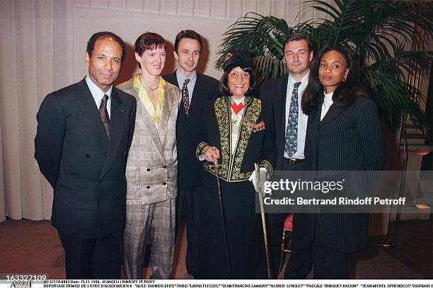 Alice Saunier-Seite, Laura Flessel, Jean-Francois Lamour, Olivier Lenglet, Pascale Trinquet-Hachin, Jean-Michel Oprendeck at the L'Epee D'Academicien...