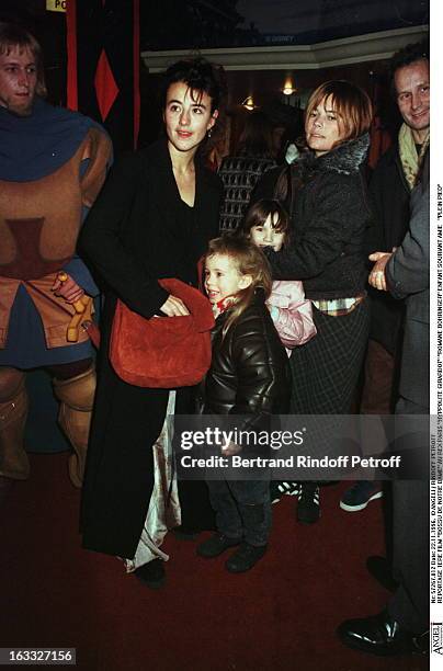 Hyppolite Girardot, Romane Bohringer at premiere of 'Bossu De Notre Dame' at the Rex In Paris.