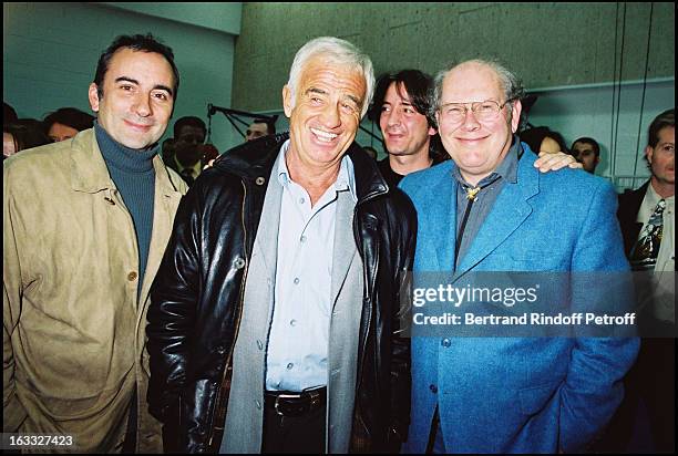 Antoine Dulery, Jean Paul Belmondo Et Claude Brosset at theOpening Of De La Salle De Boxe In Paris.