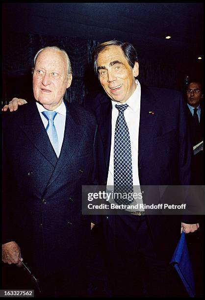 Joao Havelange and Pierre Huth MD, "Celebrities Dinner" event at the Lido in Paris.