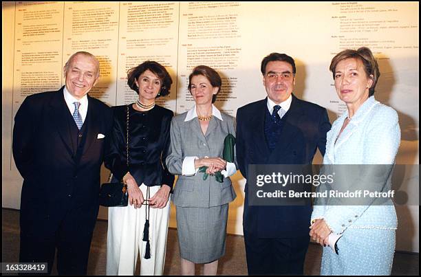 Philippe Guerlain with wife, Alain Hivelin and Madame Debre at theFerand Leger Exhibition At Centre George Pompidou In Paris.
