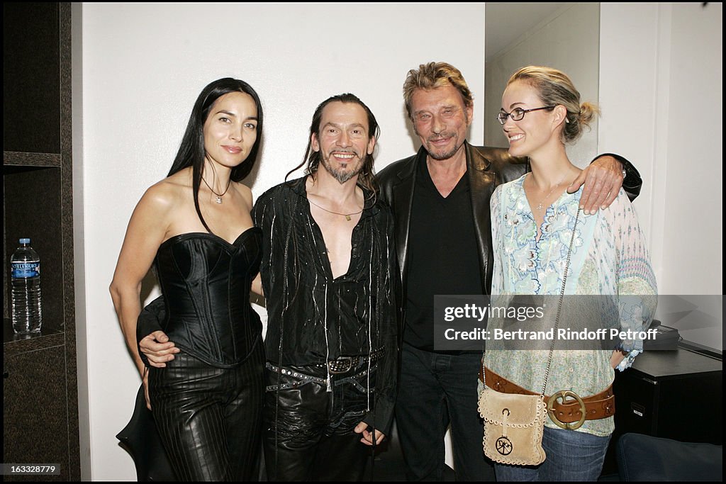 Johnny Hallyday and Laeticia Hallyday with Florent Pagny with wife... News Photo - Getty Images
