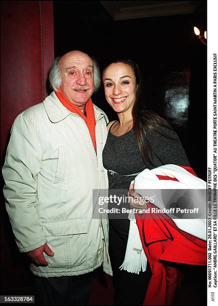 Andre Gaillard and his daughter the success of "Quartets" at the theater Porte Saint Martin in Paris.