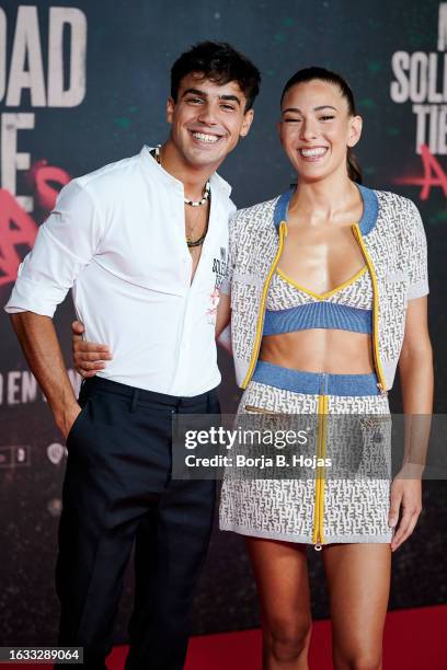 Actor Oscar Casas and actresss Candela Gonzalez attend to 'Mi Soledad Tiene Alas' photocall at Hotel URSO on August 23, 2023 in Madrid, Spain.