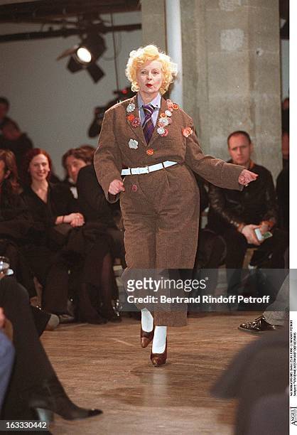 Vivienne Westwood at theYohji Yamamoto Menswear Catwalk Autumn Winter 98/99 Collection.