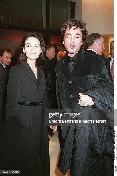Jean-Michel Jarre, Odile Fromont at theOpening Of The Louis Vuitton Boutique At The Champs-Elysees In Paris.