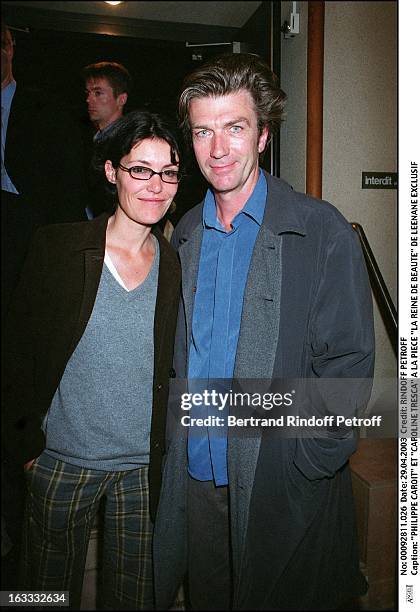 Philippe Caroit and "Caroline Tresca" at the play "La Reine De Beaute" by Leenane.