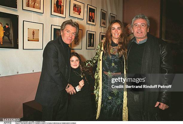 Jean Daniel Lorieux and "Georges Lunghini" with his family exhibition launch at the Australian embassy.