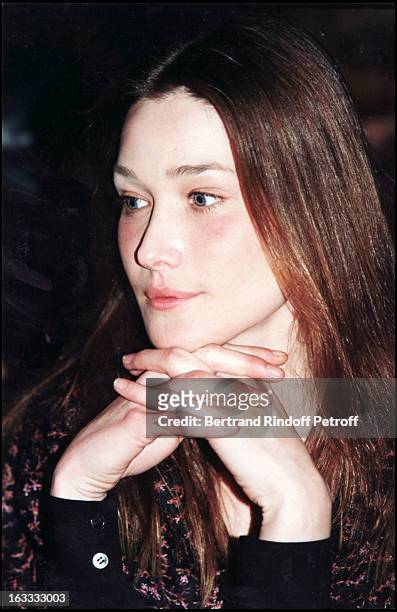 Carla Bruni at the Gala In Aid Of Combatting AIDS Organised By Plus Pharmacie In 1998.