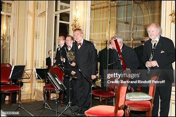 Michael Hasel , Andreas Wittman , Walter Seyfarth , Fergus Mc William and Henning Trog at The Private Concert By Berlin Philharmonic Orchestra At The...