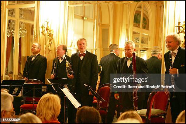 Michael Hasel , Andreas Wittman , Walter Seyfarth , Fergus Mc William and Henning Trog at The Private Concert By Berlin Philharmonic Orchestra At The...