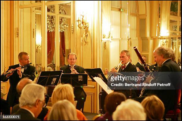 Michael Hasel , Andreas Wittman , Walter Seyfarth , Fergus Mc William and Henning Trog at The Private Concert By Berlin Philharmonic Orchestra At The...