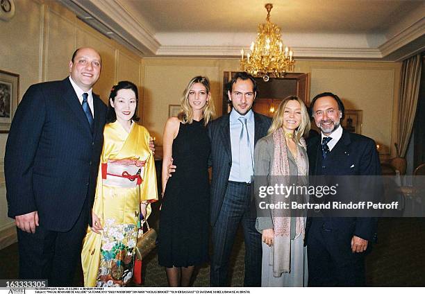 Pascal Renouard De Valliere his wife Kyo "Sally Woodford" her husband "Nicolas Brochet" "Olivier Dassault" and his wife Lebanese party at the...