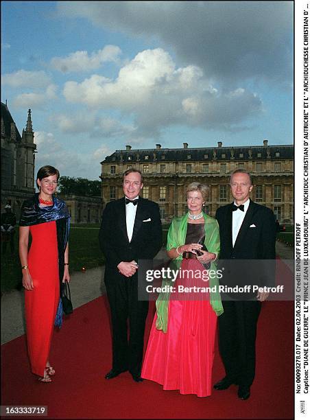 Diane De Guerre "Prince Jean De Luxembourg" "archduke Christian of Austria" and "archduchess Marie-Astrid of Austria" dinner to the benefit of the...