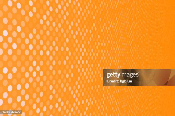 stockillustraties, clipart, cartoons en iconen met abstract orange background with polka dots - trendy 3d background - oranje achtergrond