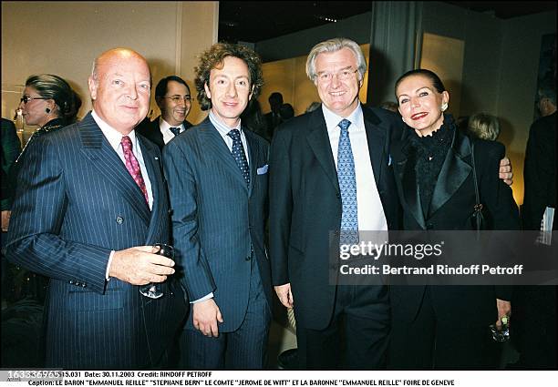 Baron "Emmanuel Reille" "Stephane Bern" count "Jerome De Witt" and baroness "Emmanuel Reille" exhibition of Geneva.