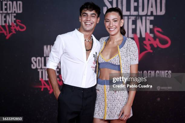 Actor Oscar Casas and actress Candela Gonzalez attend 'Mi Soledad Tiene Alas' photocall at Hotel URSO on August 23, 2023 in Madrid, Spain.