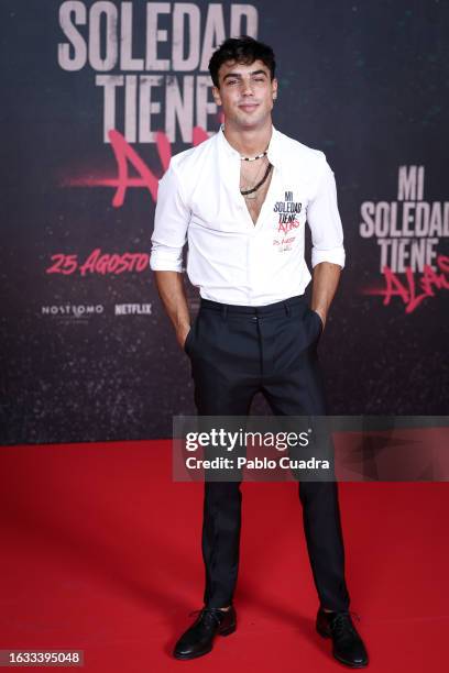 Actor Oscar Casas attends 'Mi Soledad Tiene Alas' photocall at Hotel URSO on August 23, 2023 in Madrid, Spain.