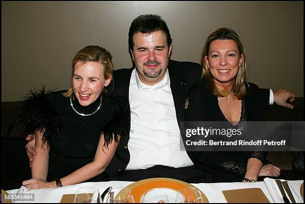 Helene Darroze, Pierre Herme and Caroline Rostang at The Second Series Of Des Trois Coups De L' Angelus At Restaurant Apicius.