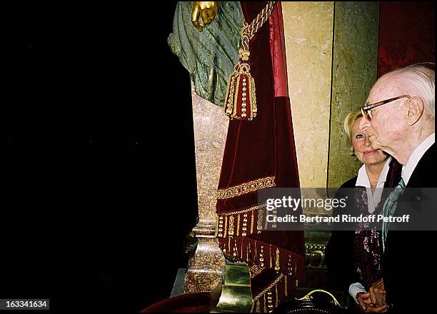 Michele Morgan "Gerard Oury" film screening of "La Grande Vadrouille" at the Garnier opera.