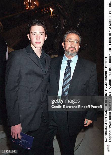 Paul Boujenah and his son "Gerard Oury" film screening of "La Grande Vadrouille" at the Garnier opera.