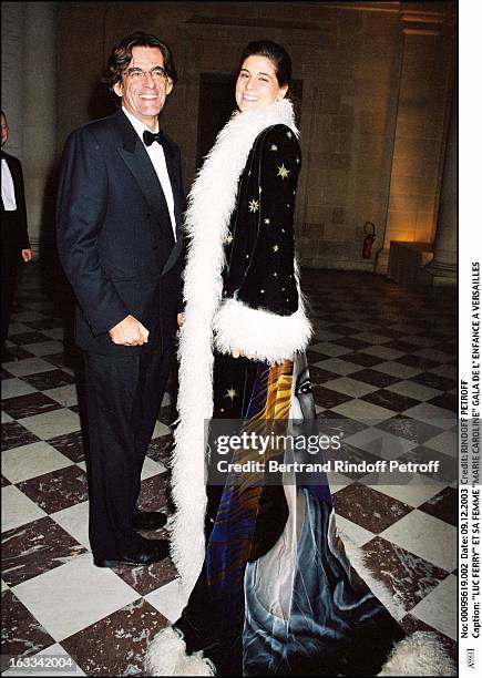 Luc Ferry and his wife "Marie Caroline" Gala of Childhood in Versailles.