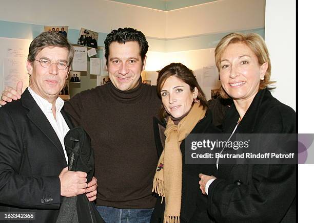 Olivier De Funes with wife and daughter at Le Triomphe De Laurent Gerra At Olympia In Paris.