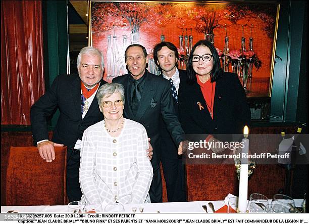 Jean Claude Brialy "Bruno Fink" and parents and "Nana Mouskouri" "Jean Claude Brialy" is made commander of the Legion of Honor.