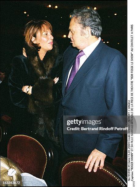 Roger Hanin and daughter Isabelle preview of the play "Bob Fosse Le Show" at the Chatelet in Paris.