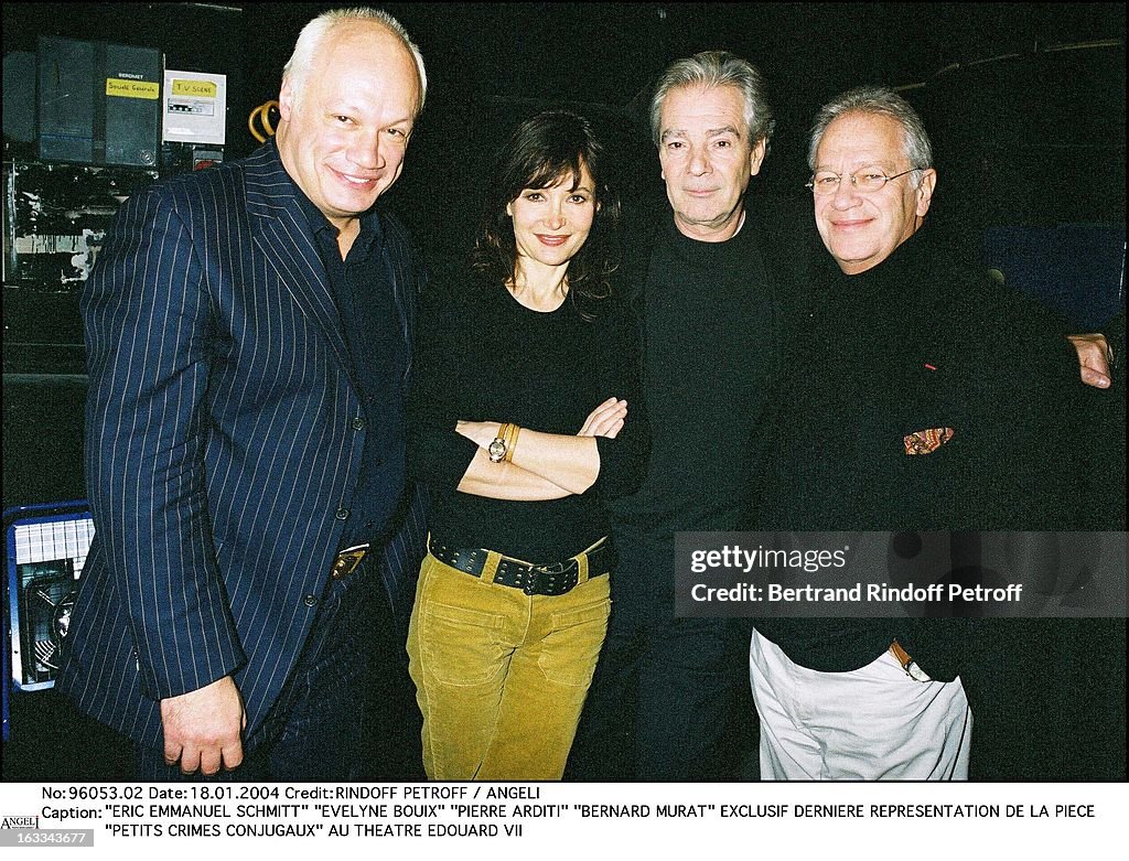 Last Performance Of The Play "Petits Crimes Conjugaux" (Small Marital Crimes) At The Edouard VII Theater