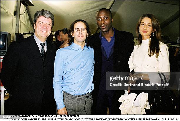 Yves Carcelle , "Marc Jacobs" , "Ozwald Boateng" and his wife at the Louis Vuitton ready to wear fashion show fall winter 2004-2005 stylist: Mark...