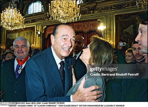 Jacques Chirac and "Claudia Cardinale" "Jean Claude Brialy" is made commander of the Legion of Honor.
