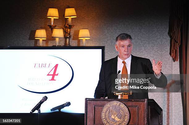 Brian McDonald speaks at the Table 4 Writers Foundation 1st Annual Awards Gala on March 7, 2013 in New York City.