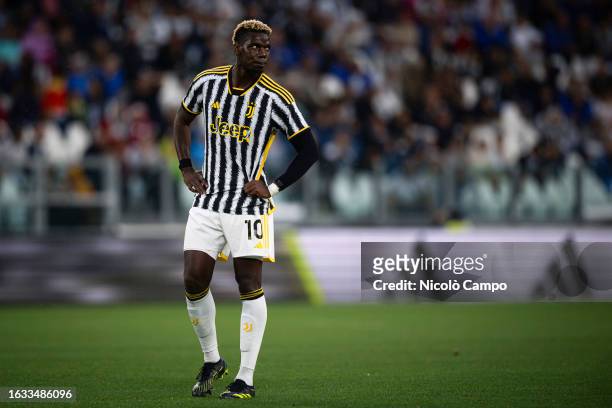 Paul Pogba of Juventus FC looks dejected during the Serie A football match between Juventus FC and Bologna FC. The match ended 1-1 tie.