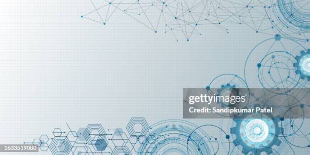 stockillustraties, clipart, cartoons en iconen met gear wheel mechanisms. hi-tech digital technology and engineering. - electrical engineering wallpaper