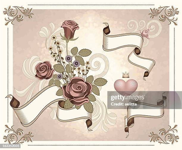 romantic set - petunia stock illustrations