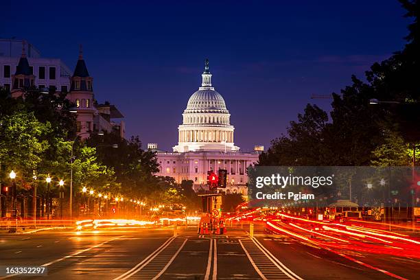 capitol building from pennsylvania avenue - washington dc bildbanksfoton och bilder