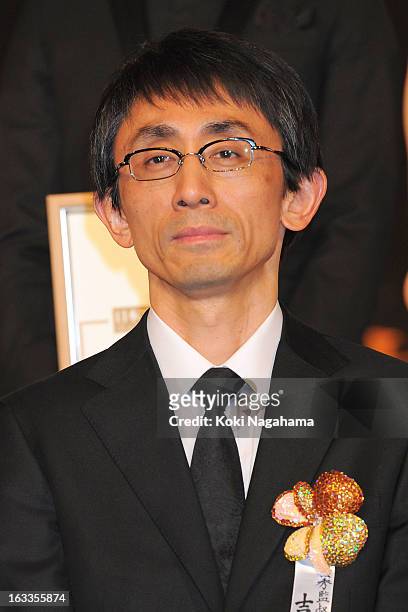 Director Daihachi Yoshida poses during the 36th Japan Academy Prize Award Ceremony at Grand Prince Hotel Shin Takanawa on March 8, 2013 in Tokyo,...