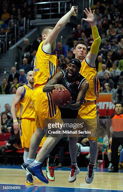 Bobby Brown, #6 of Montepaschi Siena in action during the 2012-2013 Turkish Airlines Euroleague Top 16 Date 10 between BC Khimki Moscow Region v...